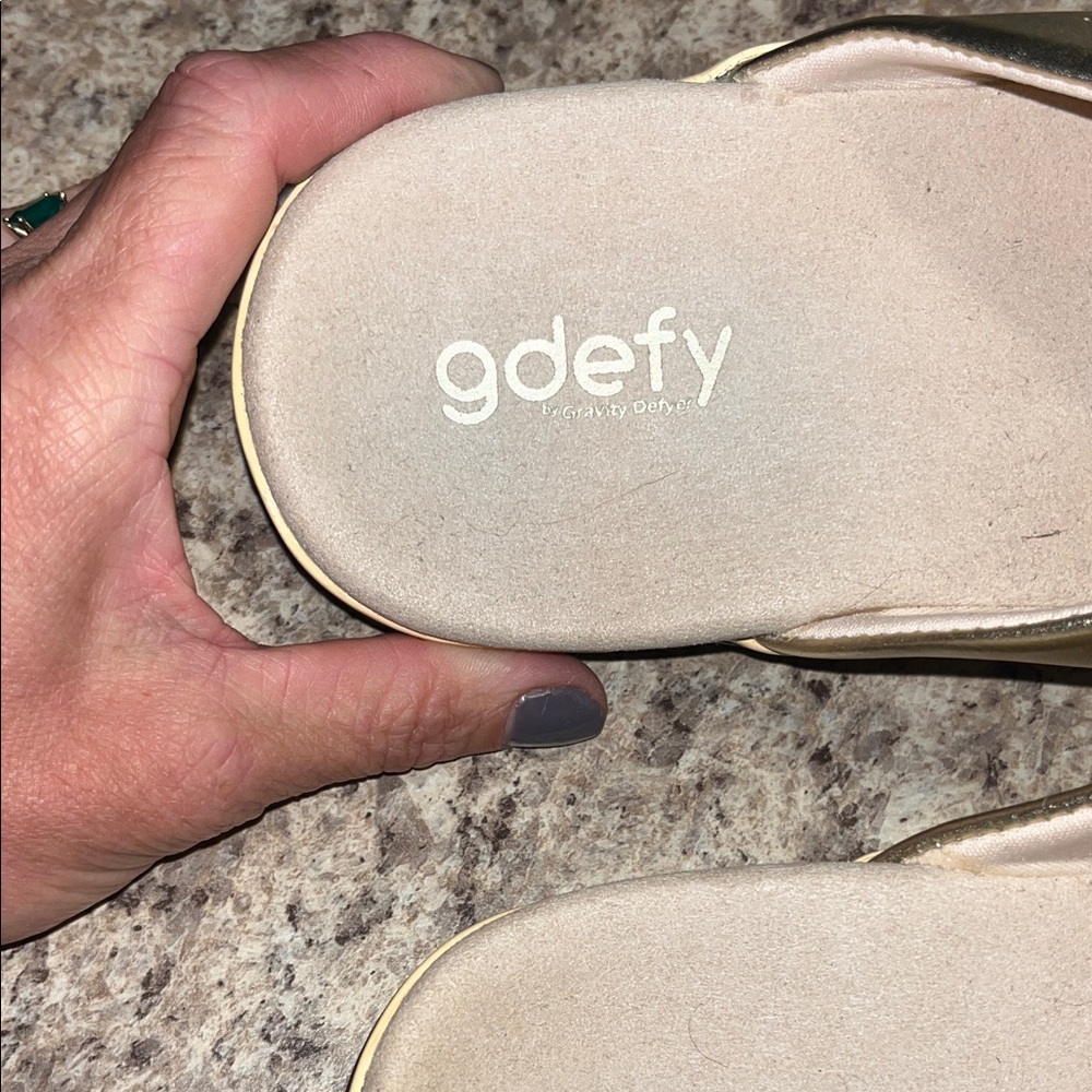 Gdefy Women's Gold Mules